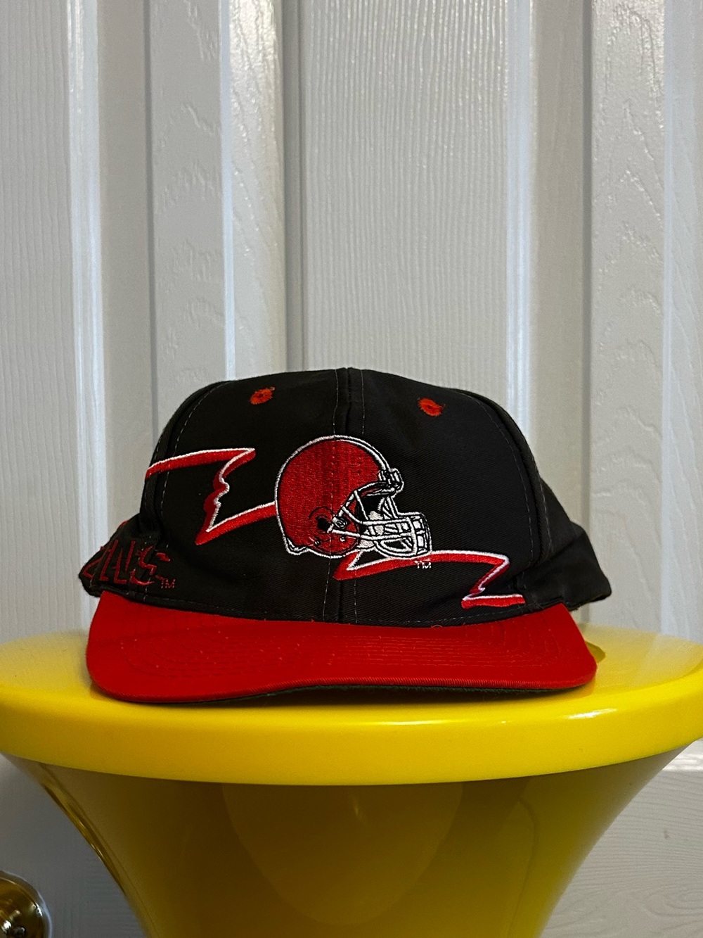 Brown and Red/Orange Cleveland Browns Hat with Embroidered Lettering & Logo